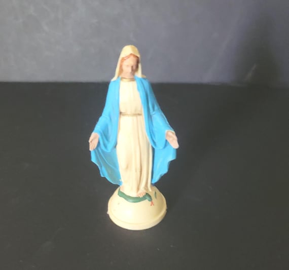 PLM Italy Mother Mary Small Celluloid Statue
