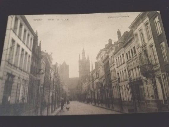 Pre-WWI Postcard of Ypres Belgium, Medieval Cloth Hall