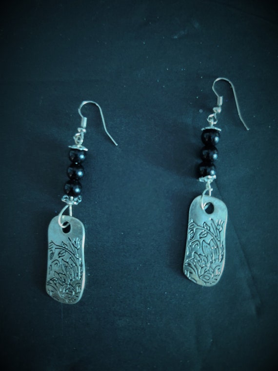 Black and Silver Plated Earrings