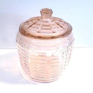 Anchor Hocking Biscuit Jar in Pink Manhatten