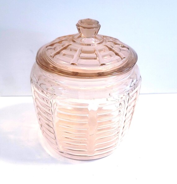 Anchor Hocking Biscuit Jar in Pink Manhatten