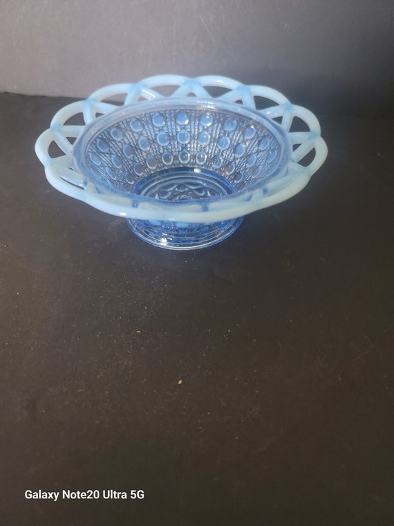 Vintage Imperial Glass Bowl with Crochet Edge