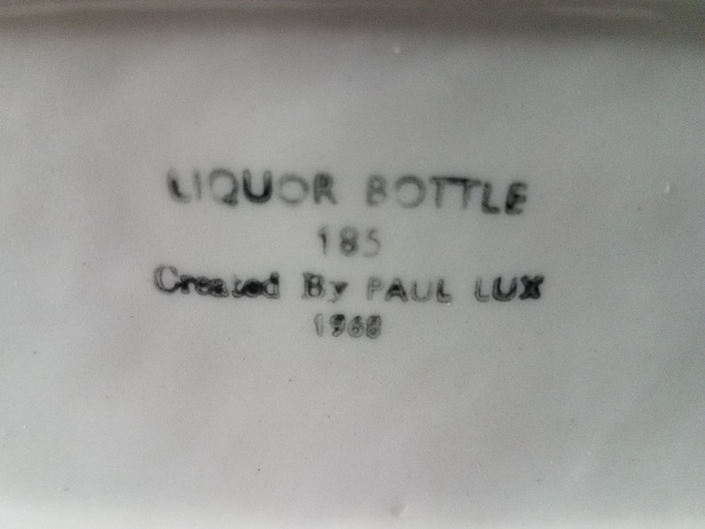 Paul Lux 1968 Liquor Bottle Etsy