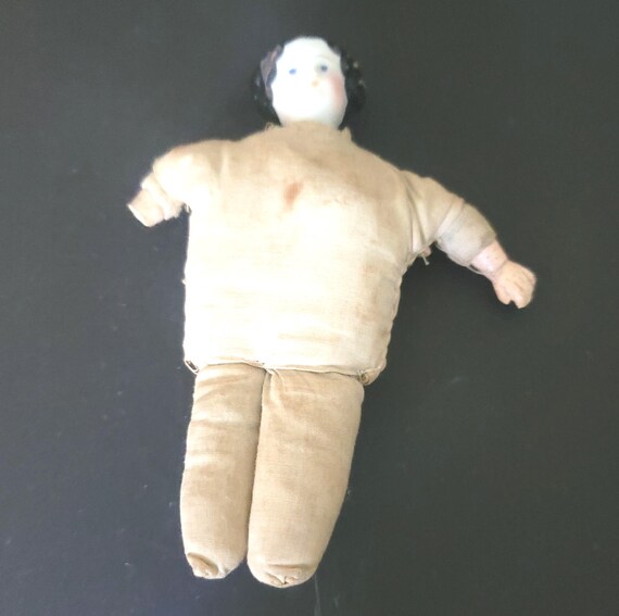 Tiny High Brow China Head Doll 4"