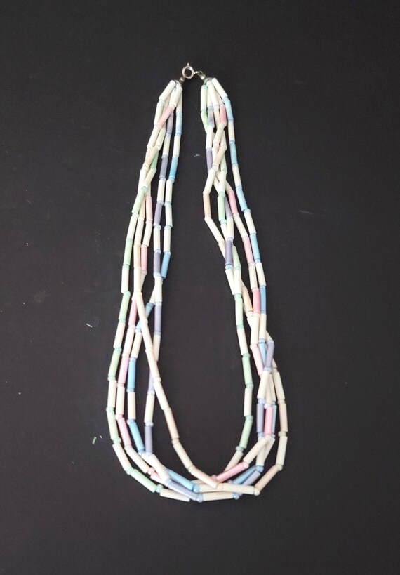 Pastel Bead Necklace Circa 1970