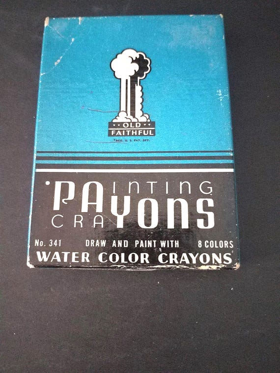 Vintage Old Faithful Painting Crayons