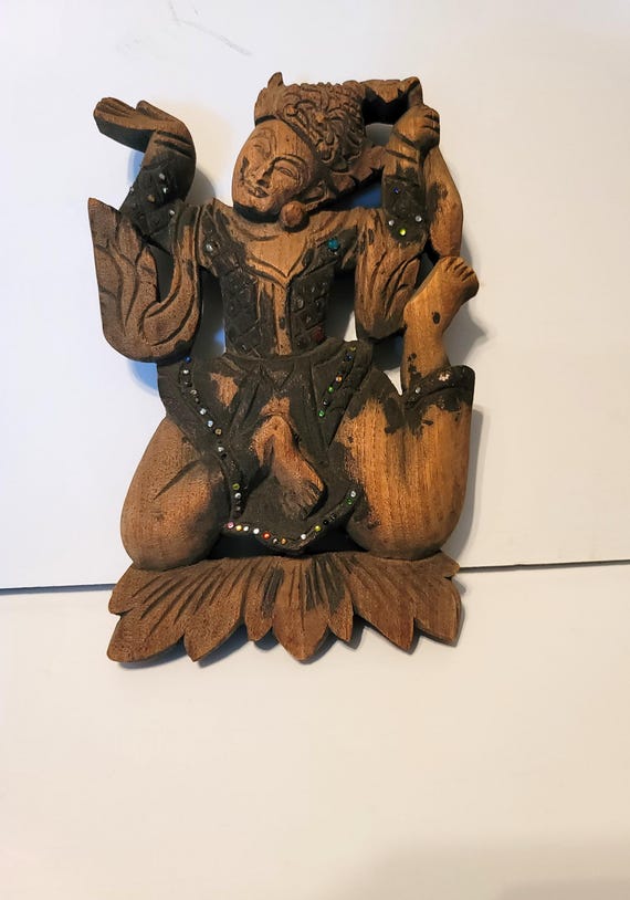 Wooden Carving of Nataraja or Shiva Circa 1950