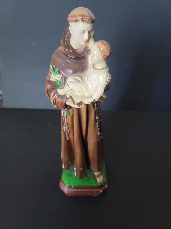 Chalkware Saint Francis of Assisi Statue