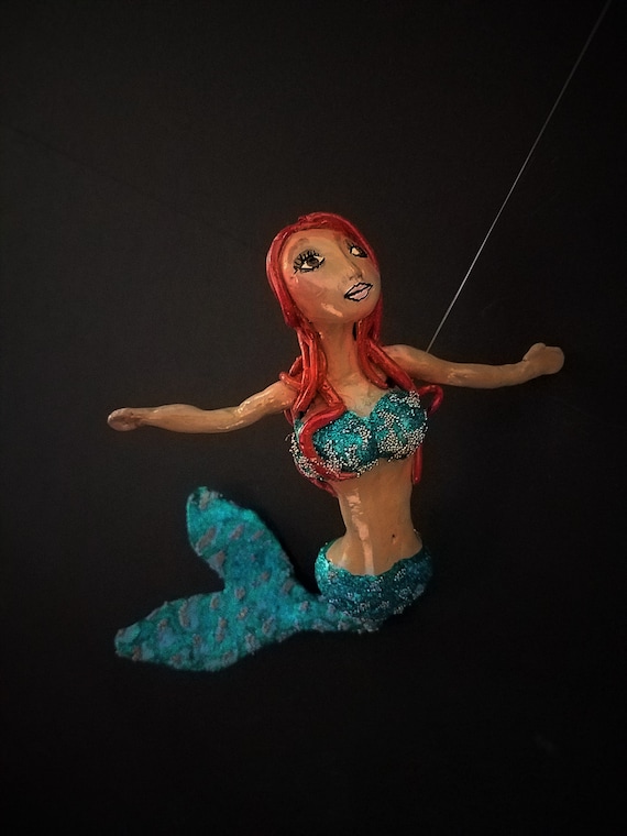 Ginger and Blue Hanging Mermaid