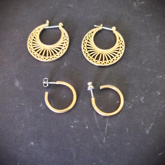 Vintage Gold Hoop Earrings