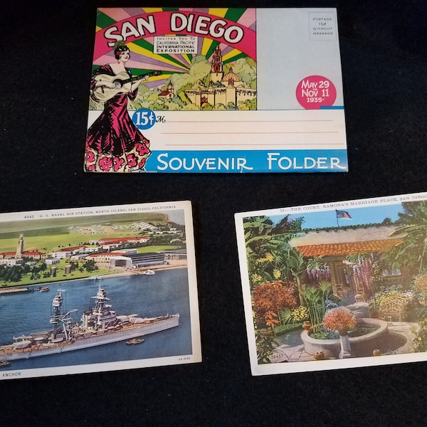 San Diego/Souvenir Folder/Postcards/Vintage/International Expo