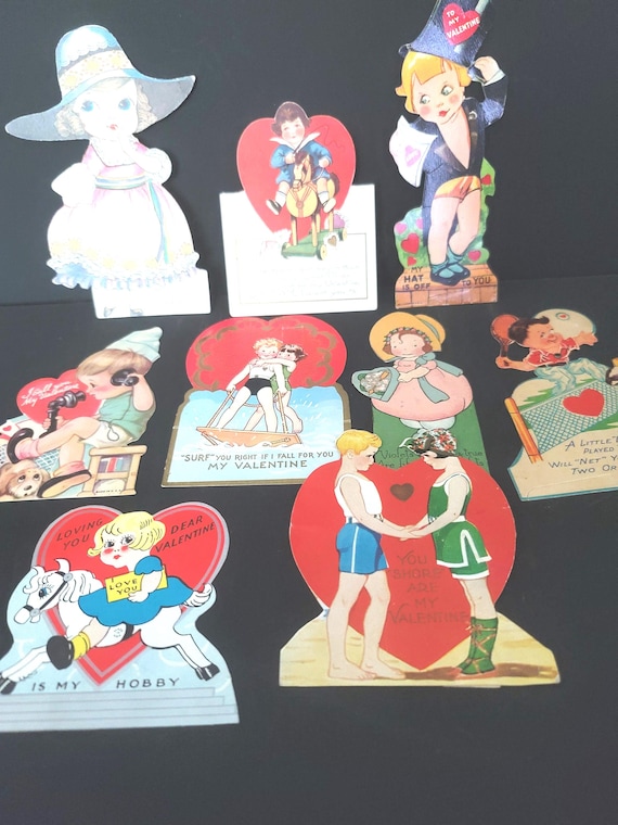 Set of 9 Vintage Valentines
