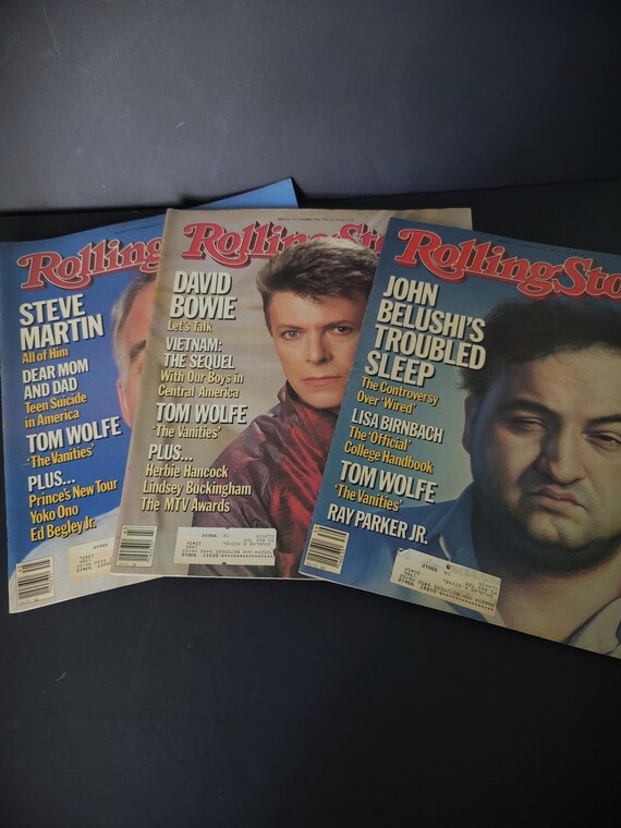 1984 Rolling Stone Magazines Belushi, Martin, Bowie