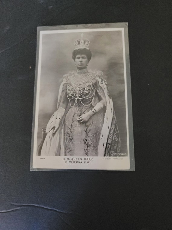 Postcard of Queen Mary in Coronation Robes