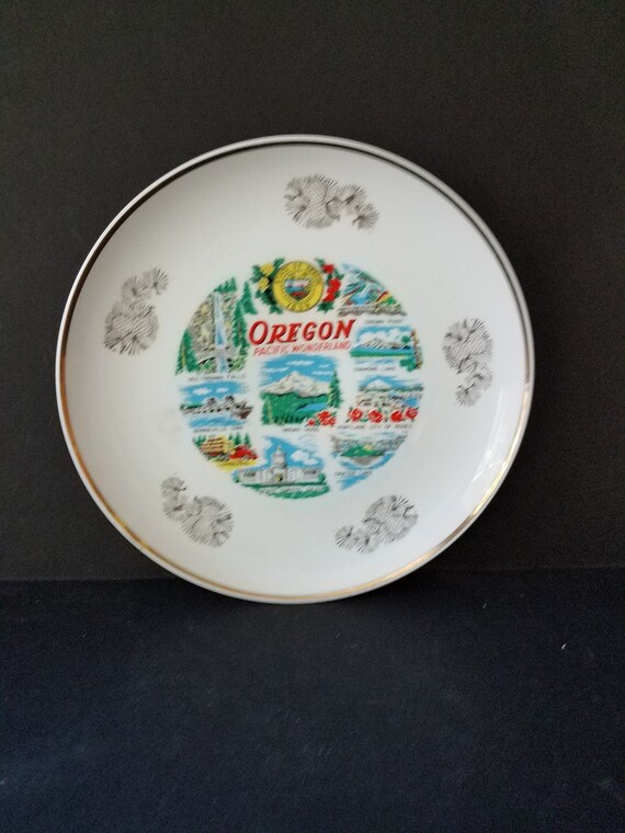 1950s Oregon Souvenir Plate