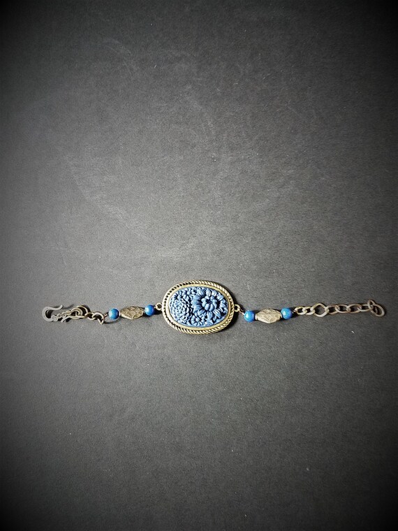 Royal Blue and Brass Bracelet