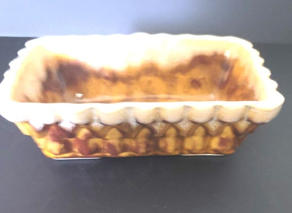 California USA Ceramic Loaf Pan with Drip Glaze