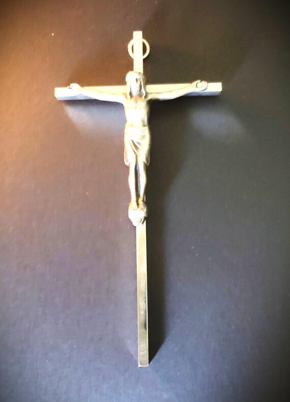 Silver and Pewter Vintage Wall Crucifix