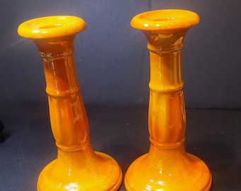 Candelabros Cowan Lusterware de mediados de siglo