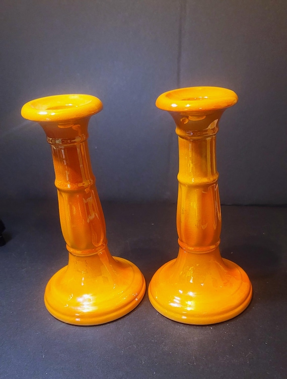 Cowan Lusterware Candlesticks Mid Century