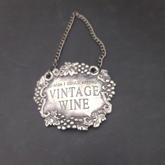 Vintage Metal Wine Tag