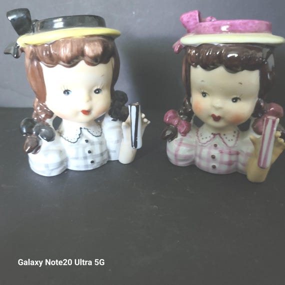 Vintage Girl Head Vases Made in Japan