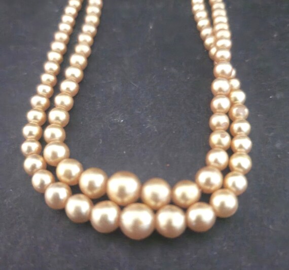 Double Strand Glass Pearl Necklace