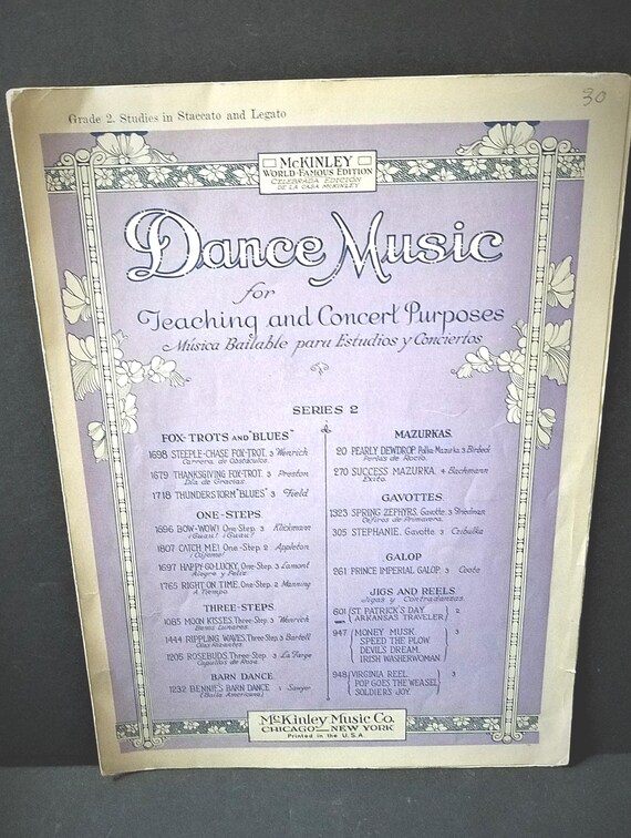 1920s Lavender Colored Dance Sheet Music