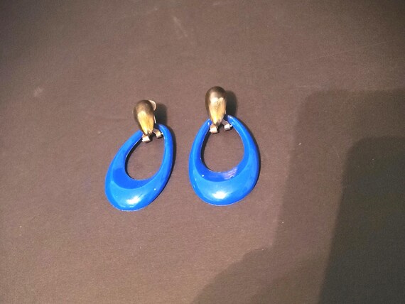 Vintage Blue Plastic Earrings