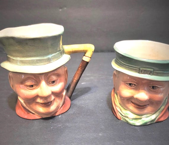 Beswick Tony Weller Cream and Sugar Mr & Mrs Micawber