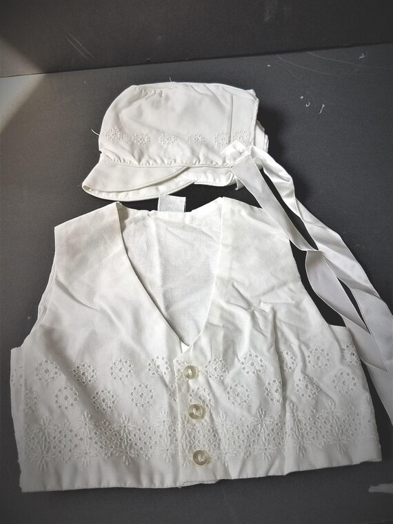 Boys Baptism Vest and Hat Vintage Madonna Originals