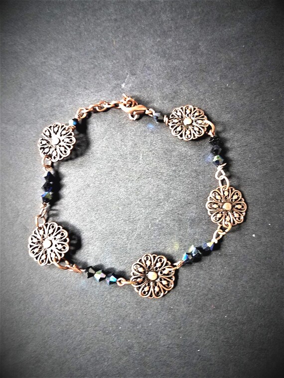 Copper Flower Bracelet OOAK