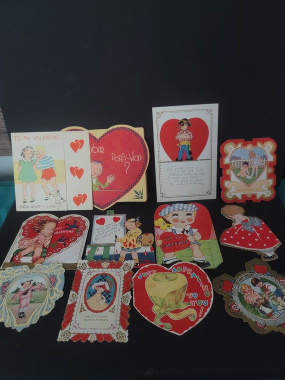 Set of 12 Vintage Valentines