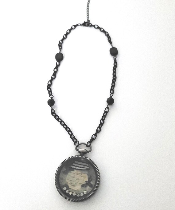 Clock & Ephemera Necklace in Blacks