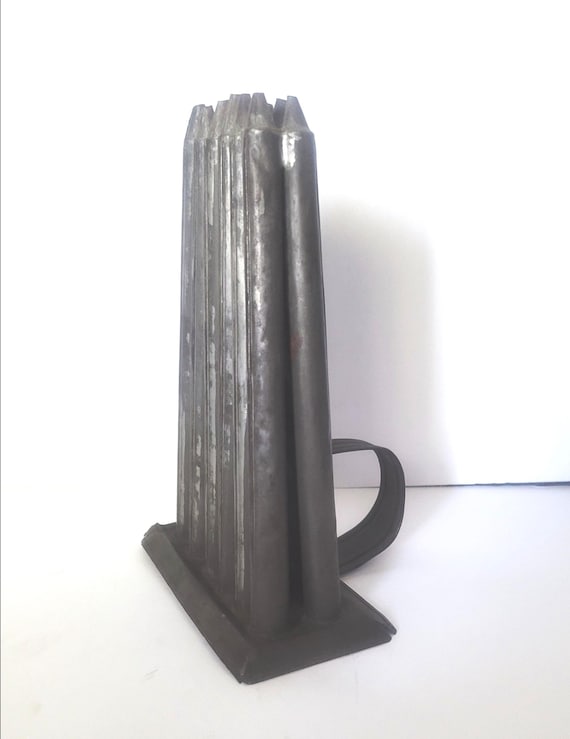 Antique Candle Mold, 1880-1900, 10-Inch Primitive Metal