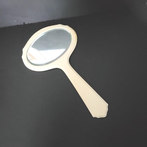 Antique Celluloid Boudoir Hand Mirror 1920s