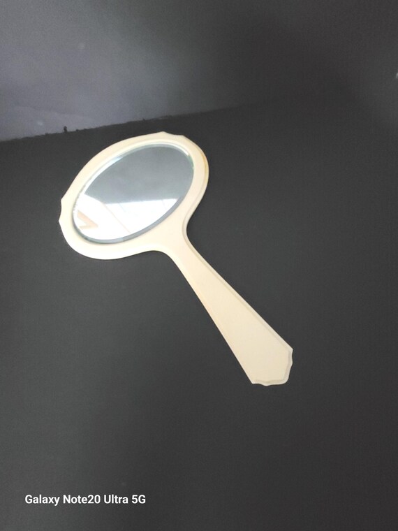Antique Celluloid Boudoir Hand Mirror 1920s