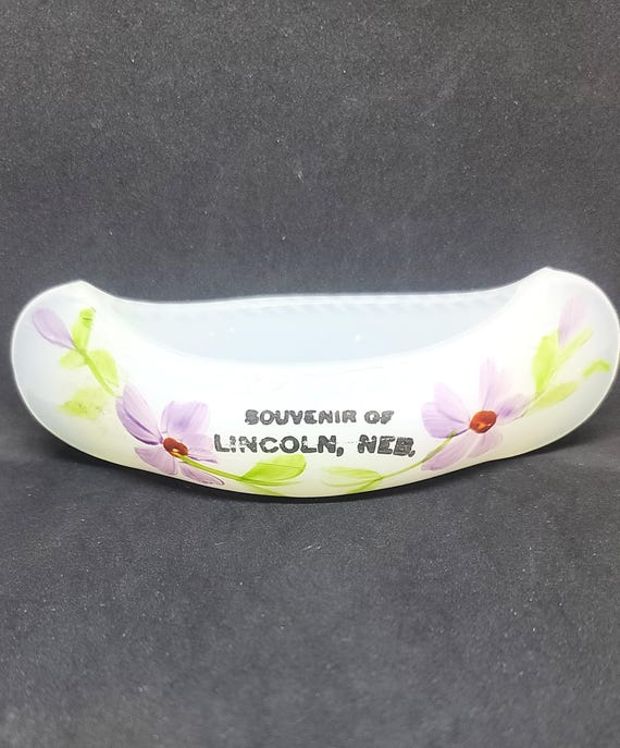 Antique Souvenir Nebraska Clambroth Pressed Glass