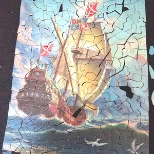 Antique Jigsaw Picture Puzzle Port of Hearts Desire image 3