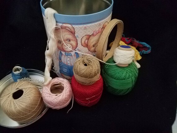 Cotton Thread in Vintage Cookie Tin
