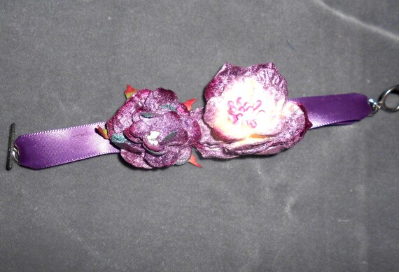 Amethyst Ribbon Bracelet OOAK Handmade