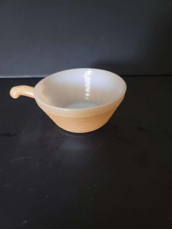 Fire King Peach Lustre Bowl with Handle