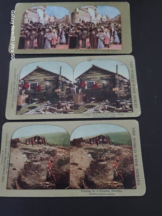Set of 3 Stereoscope Cards In Color