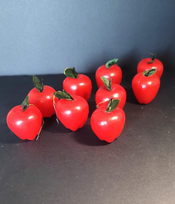 9 Red Apple Ornaments