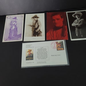 Cartoline Tom Mix, francobollo commemorativo e busta