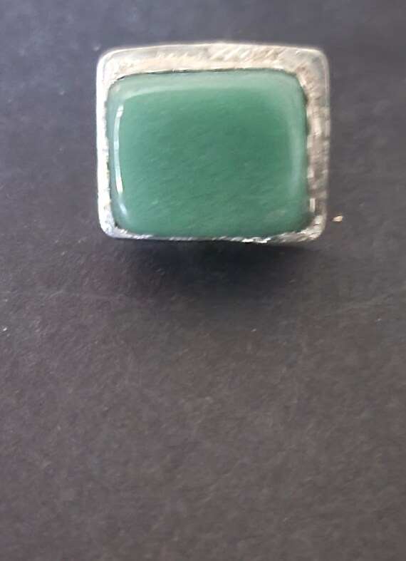 Sterling Jade Ring Size 5 1/2