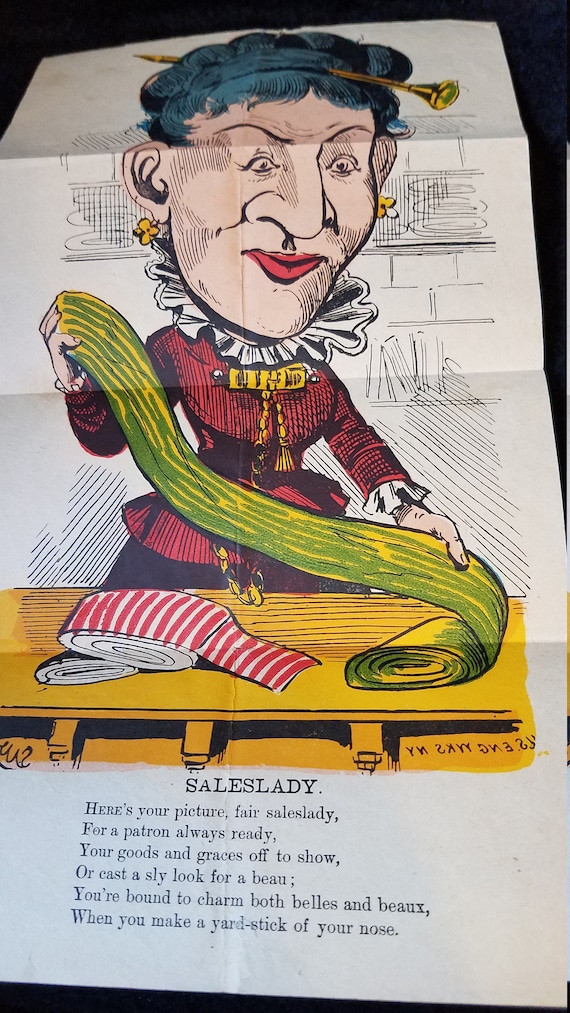 Antique Saleslady Cartoon and Poem