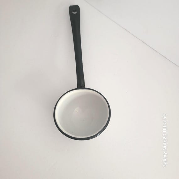 Enameled Metal Antique Dipper Ladle