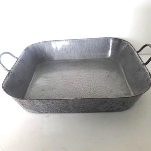 Emaille antieke vierkante pan