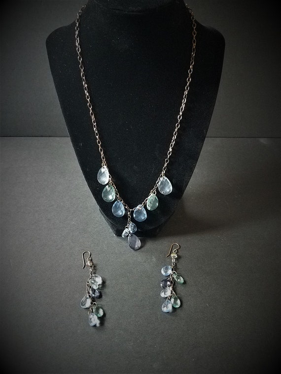 Sparkling Water OOAK Necklace & Earrings